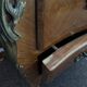 Bordeaux inlaid chest of drawers with marble and bronze ornament
