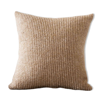 Hand-woven “Léon” cushion in linen and wool