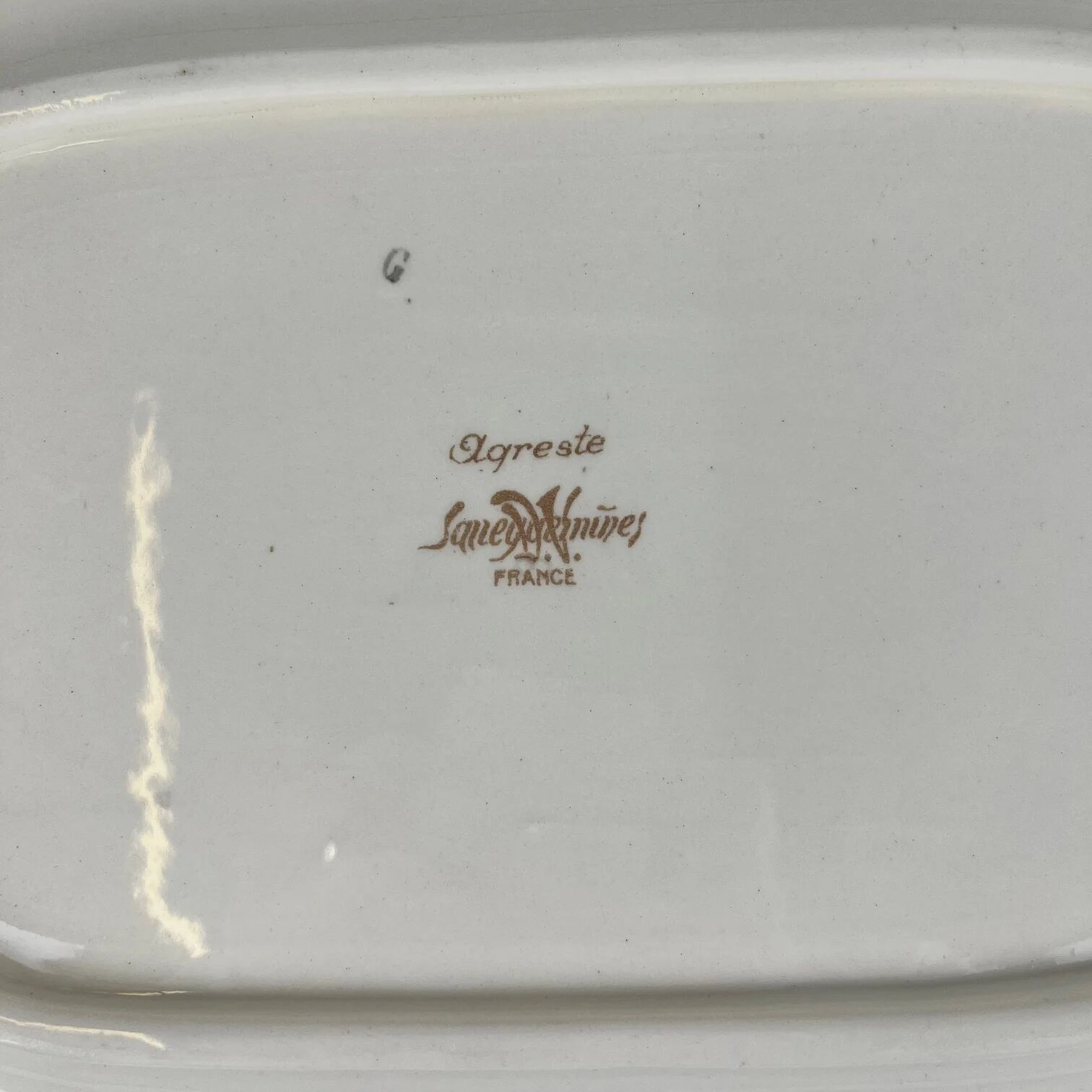Large rectangular dish "Agreste" Sarreguemines, early 20th century.