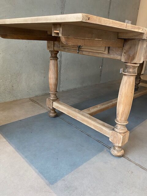 Sandblasted farmhouse table with extensions