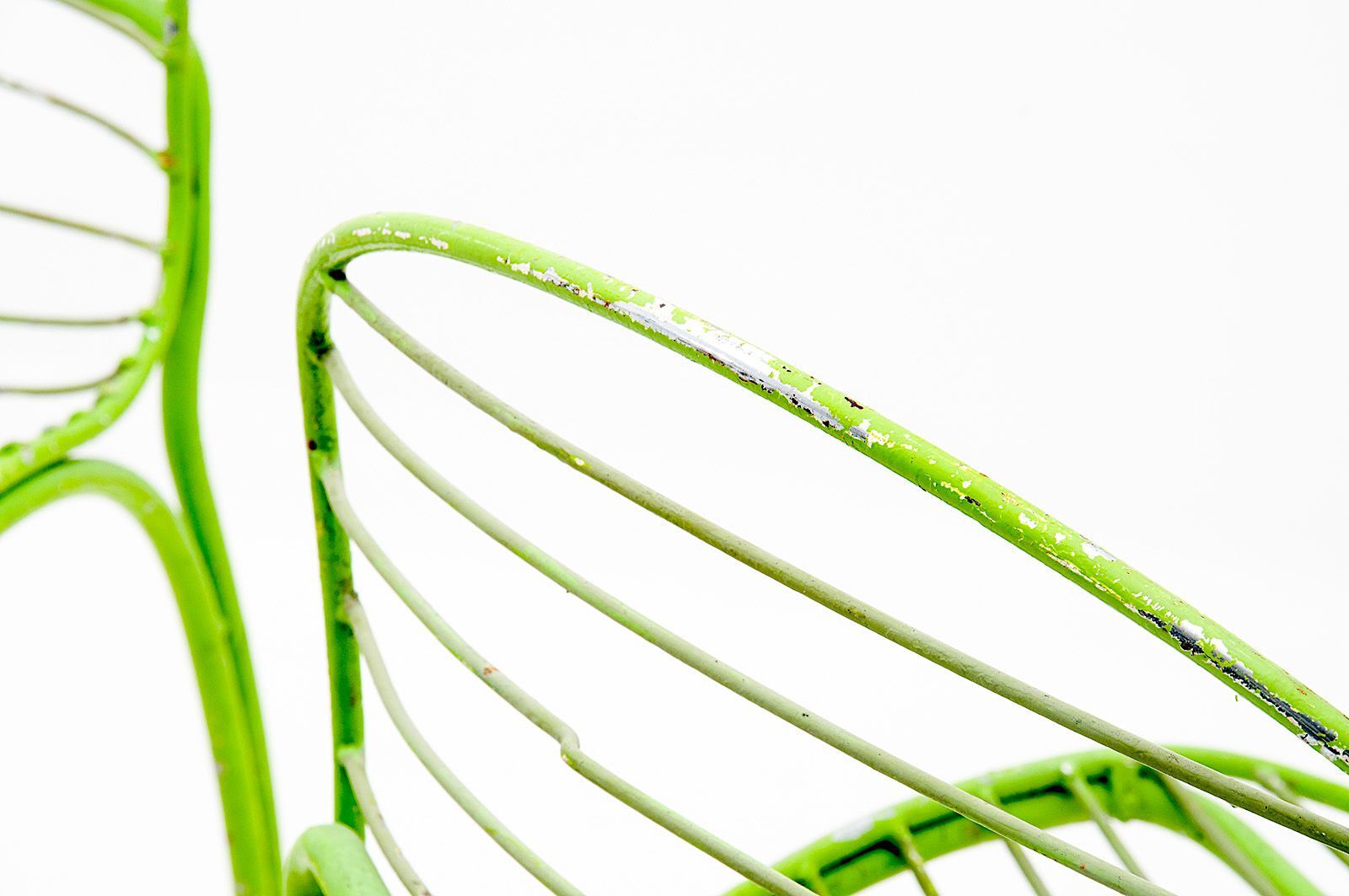 Chairs by Gastone Rinaldi in chromed green painted metal 1960