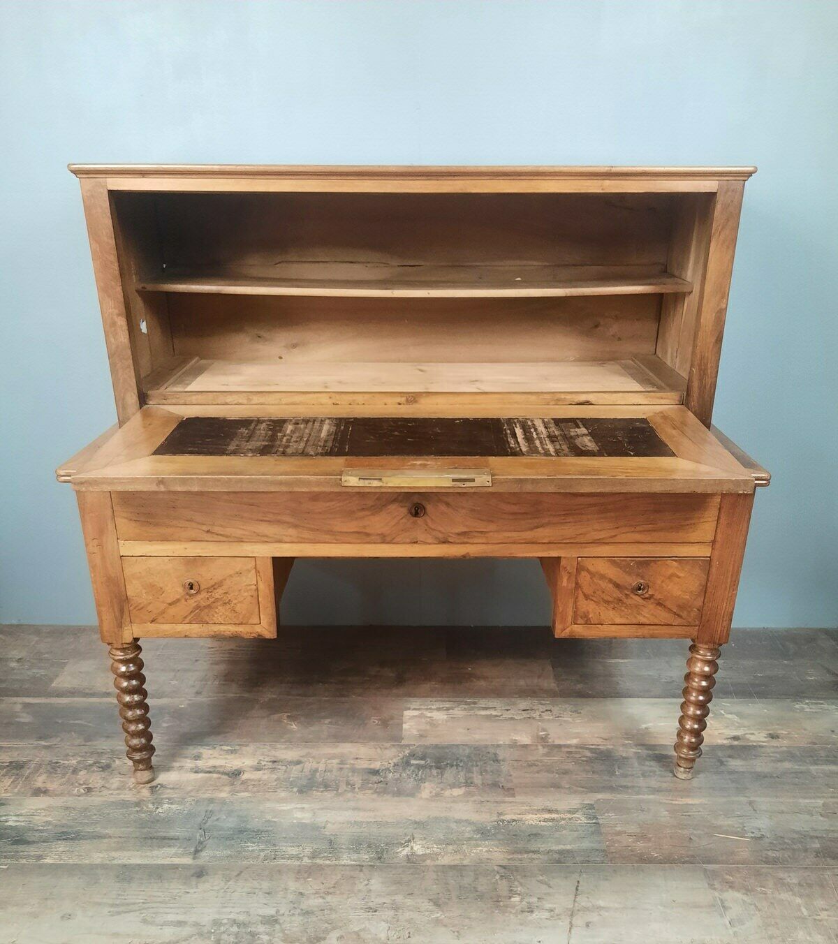 Secretary in stepped period Louis Philippe XIX th in walnut.