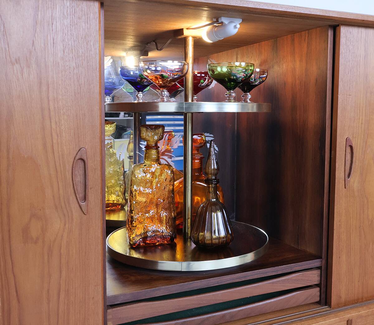 Vintage Danish Highboard with bar section, 1960s