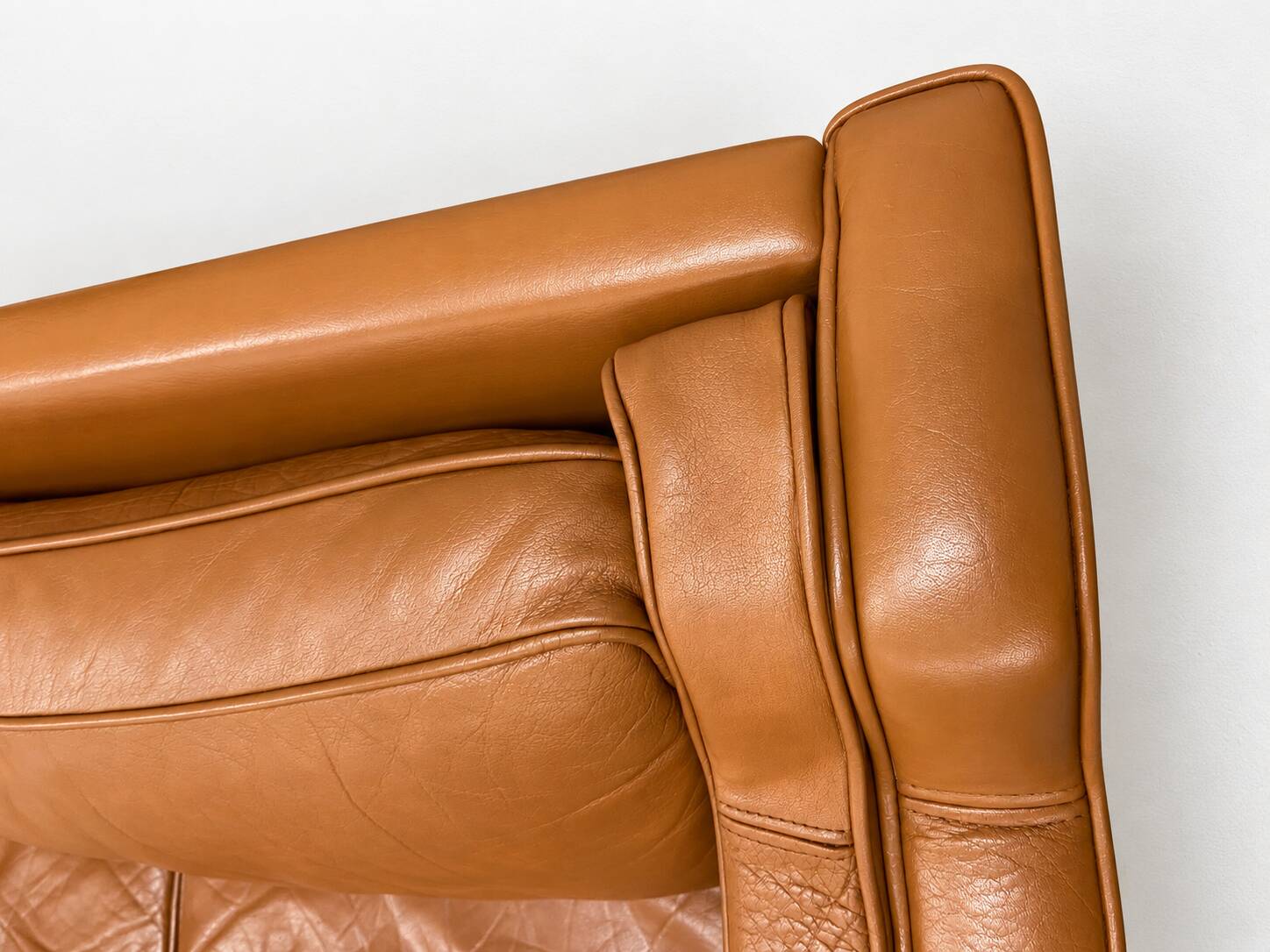 Vintage Danish mid-century 3-person Stouby sofa in cognac leather, 1960s