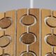 Pine Pendant Lamp – Cylindrical with Circle Pattern, Scandinavia – 1960s/1970s