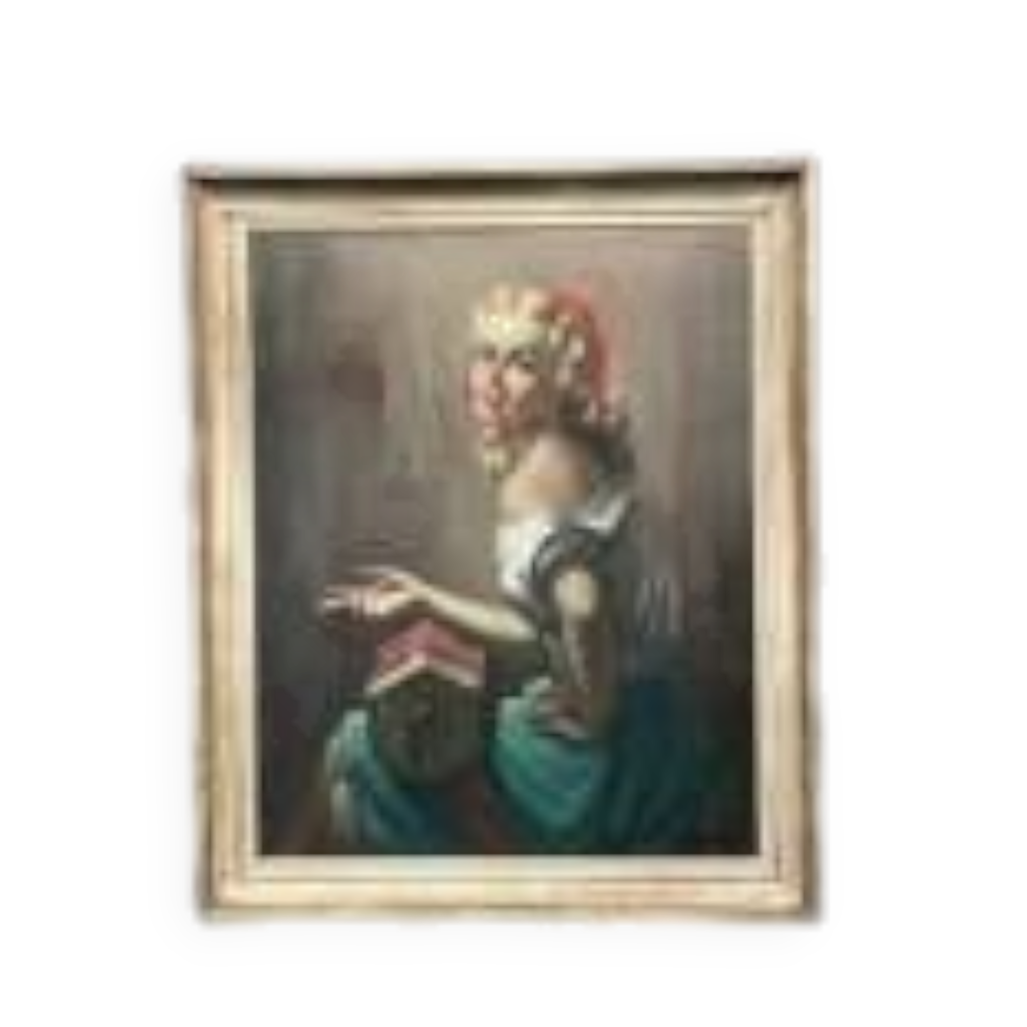 Portrait d'une fille. Huile sur toile.