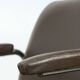 Mid-Century Italian Brown Leather Swivel Chair