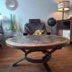 Vallauris coffee table signed drac 1960 wood earthenware steel