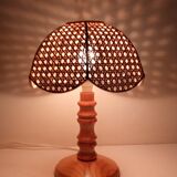 Wooden bedside lamp and cannage