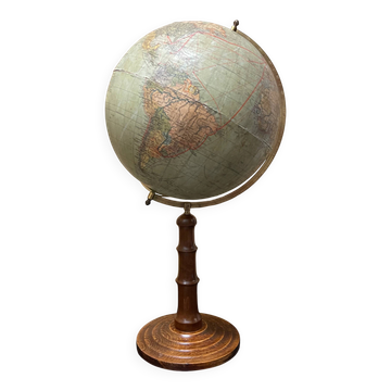 German antique table globe by Paul Räth & Dr A Krause, Leipzig 1920s