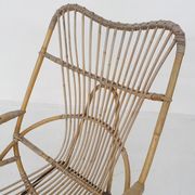 Rohe Noordwolde rattan and metal lounge chair, The Netherlands 1950's
