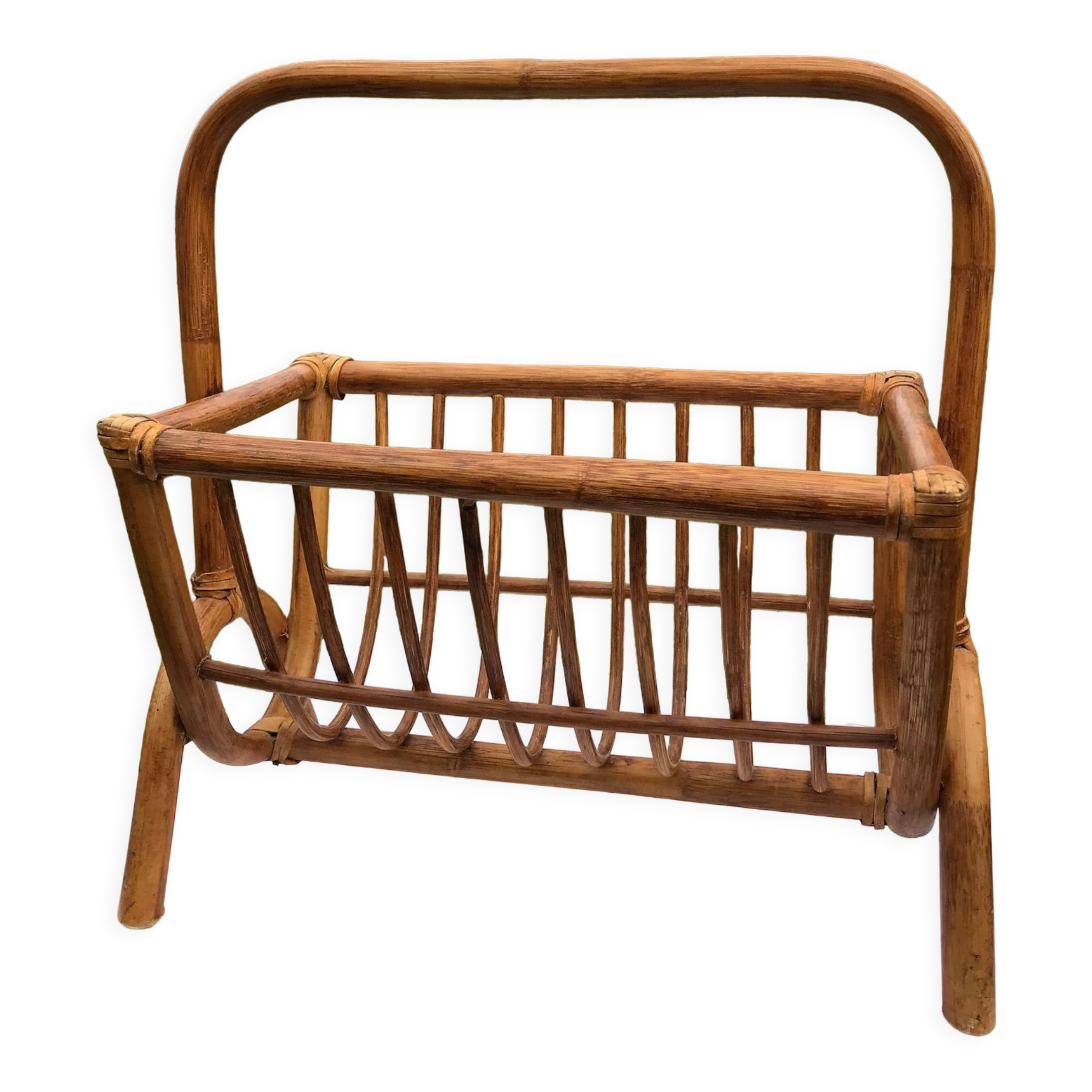 Rattan magazine holder