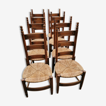Série de 6 chaises provençales années 30