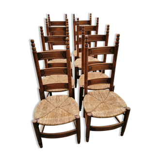 Série de 6 chaises provençales années 30