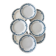 Set of 8 blue ironstone dinner plates Longchamp model Denise.