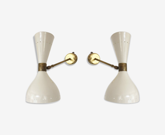 Paire d'appliques italiennes design années 1950