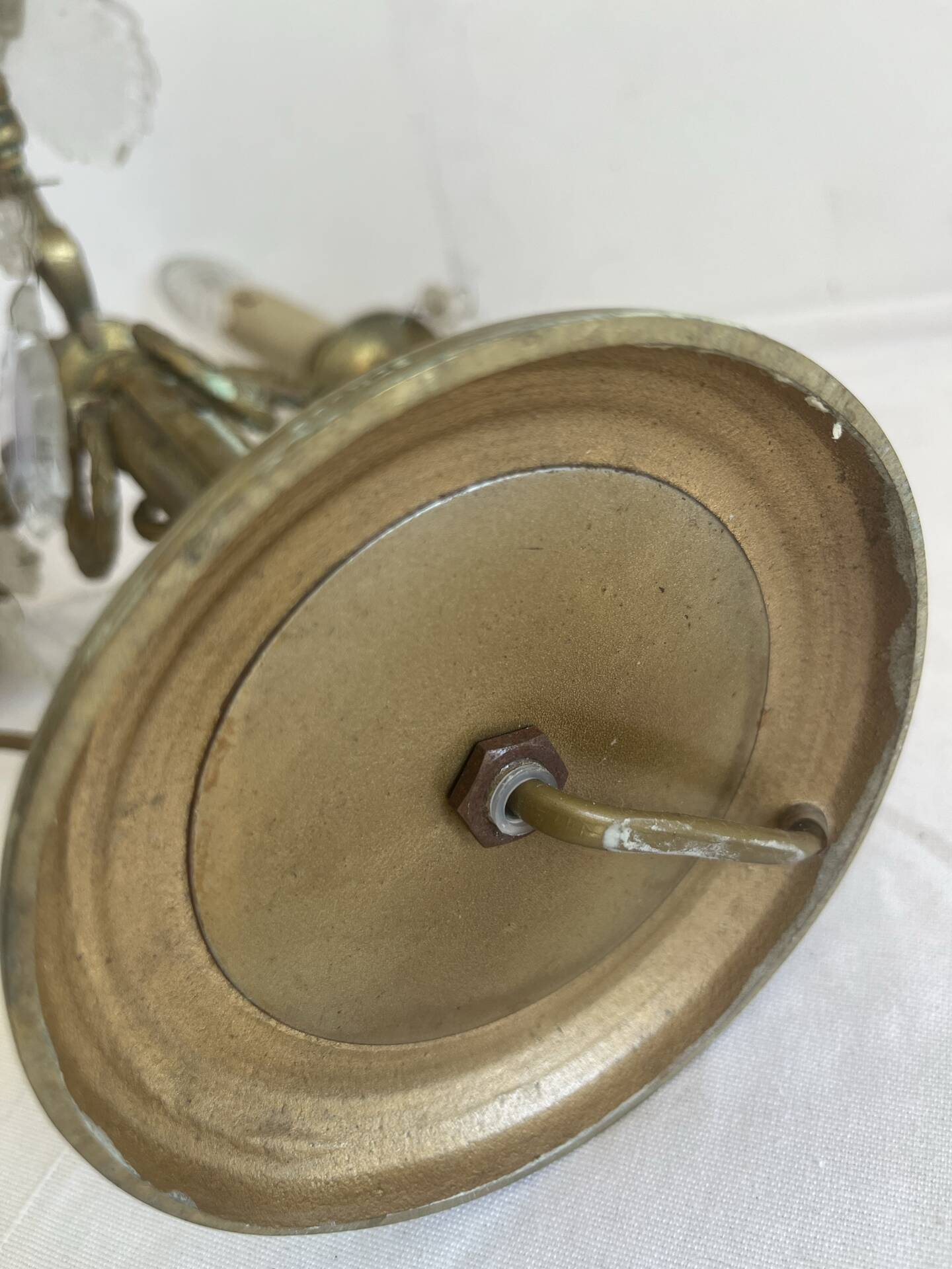 Bronze three-light girandole table lamp