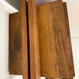 Antique modular shelf in solid French elm from the 60s, vintage