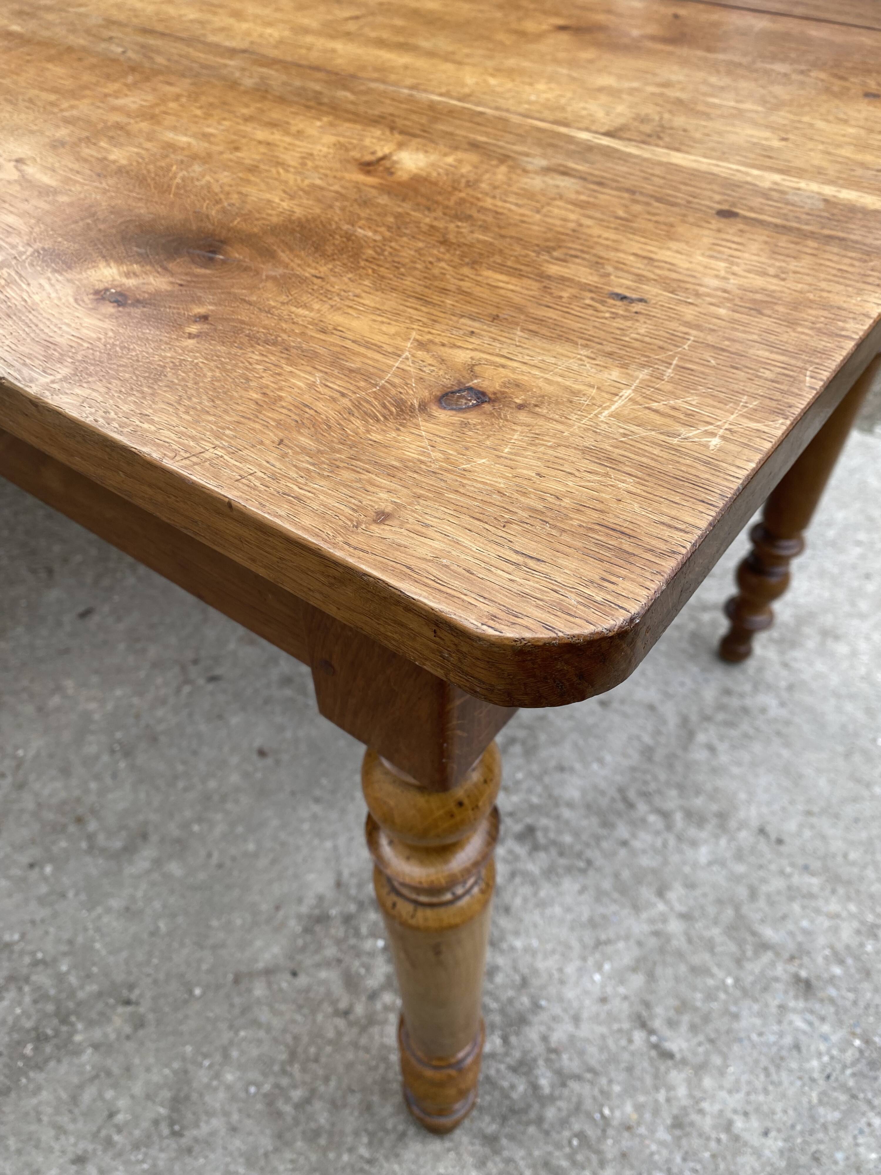 Table de ferme à repas à manger sam en chêne massif 1 tiroir 1950 180x74cm