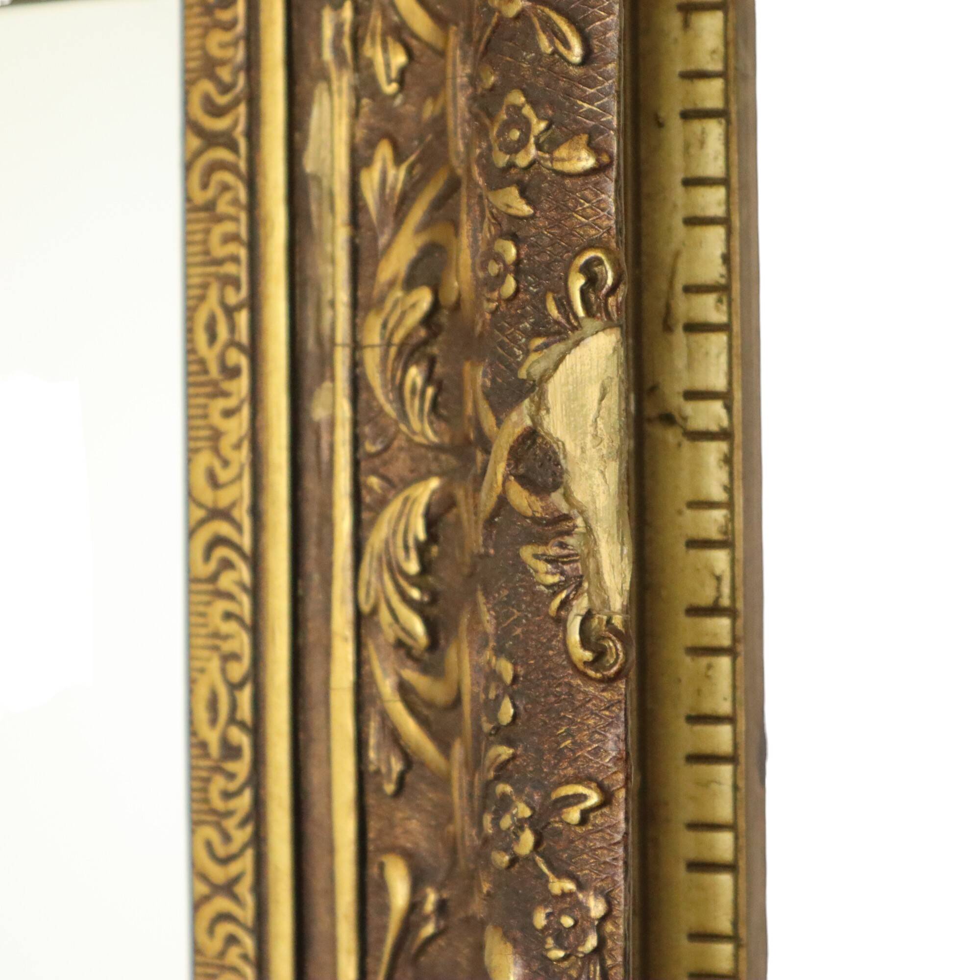 Large Gold Baroque Style Mirror Gilded Frame Acanthus Flowers 110cm
