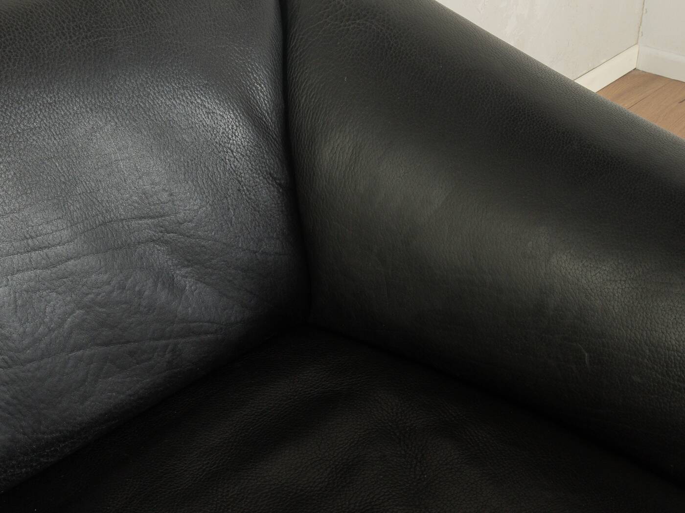 DS-47 three-seater sofa by de Sede, 1970s, black nappa leather