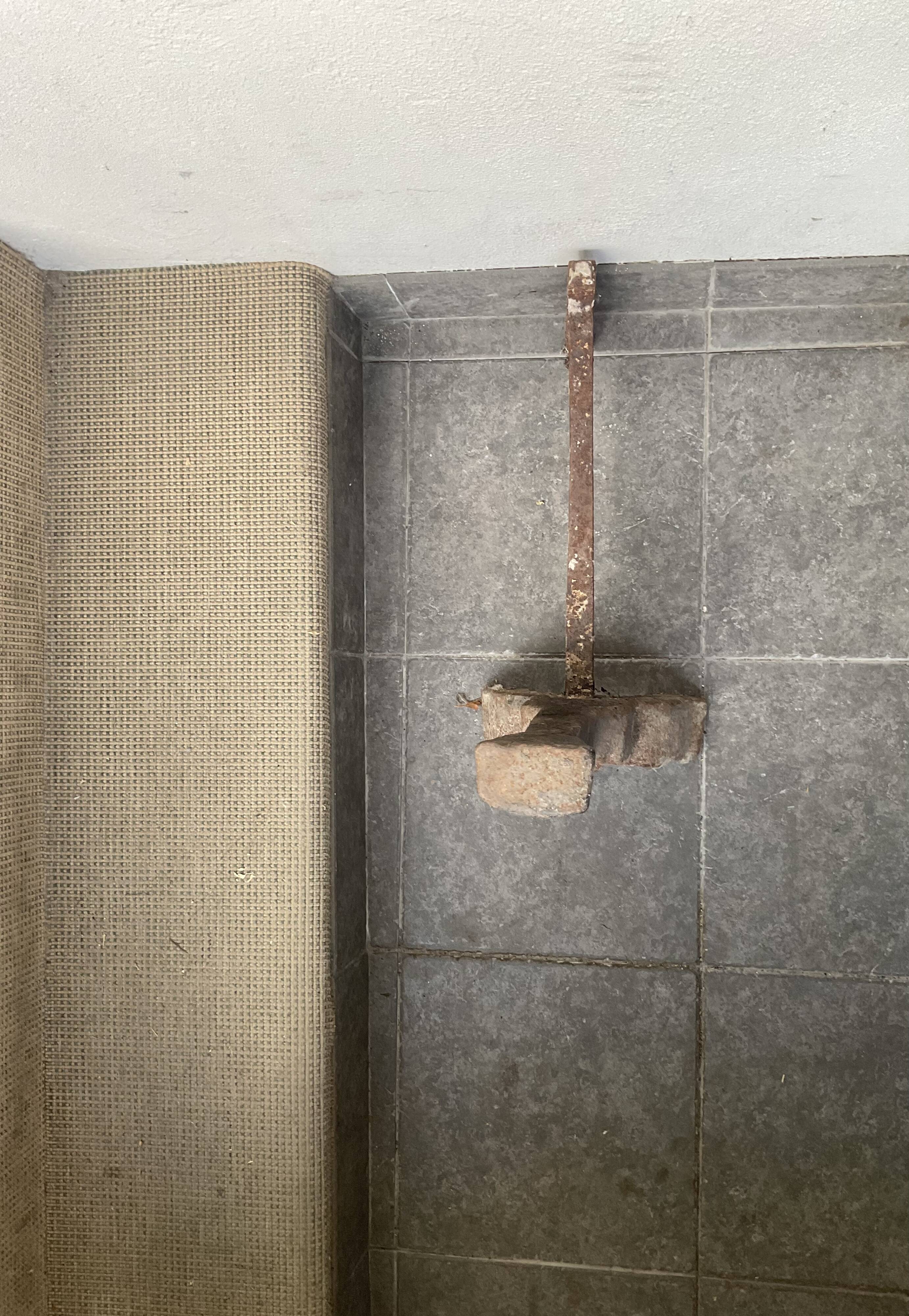 Pair of andirons from the high period with Gothic female heads.