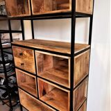 Wooden and metal freestanding shelf