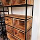 Wooden and metal freestanding shelf