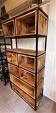 Wooden and metal freestanding shelf