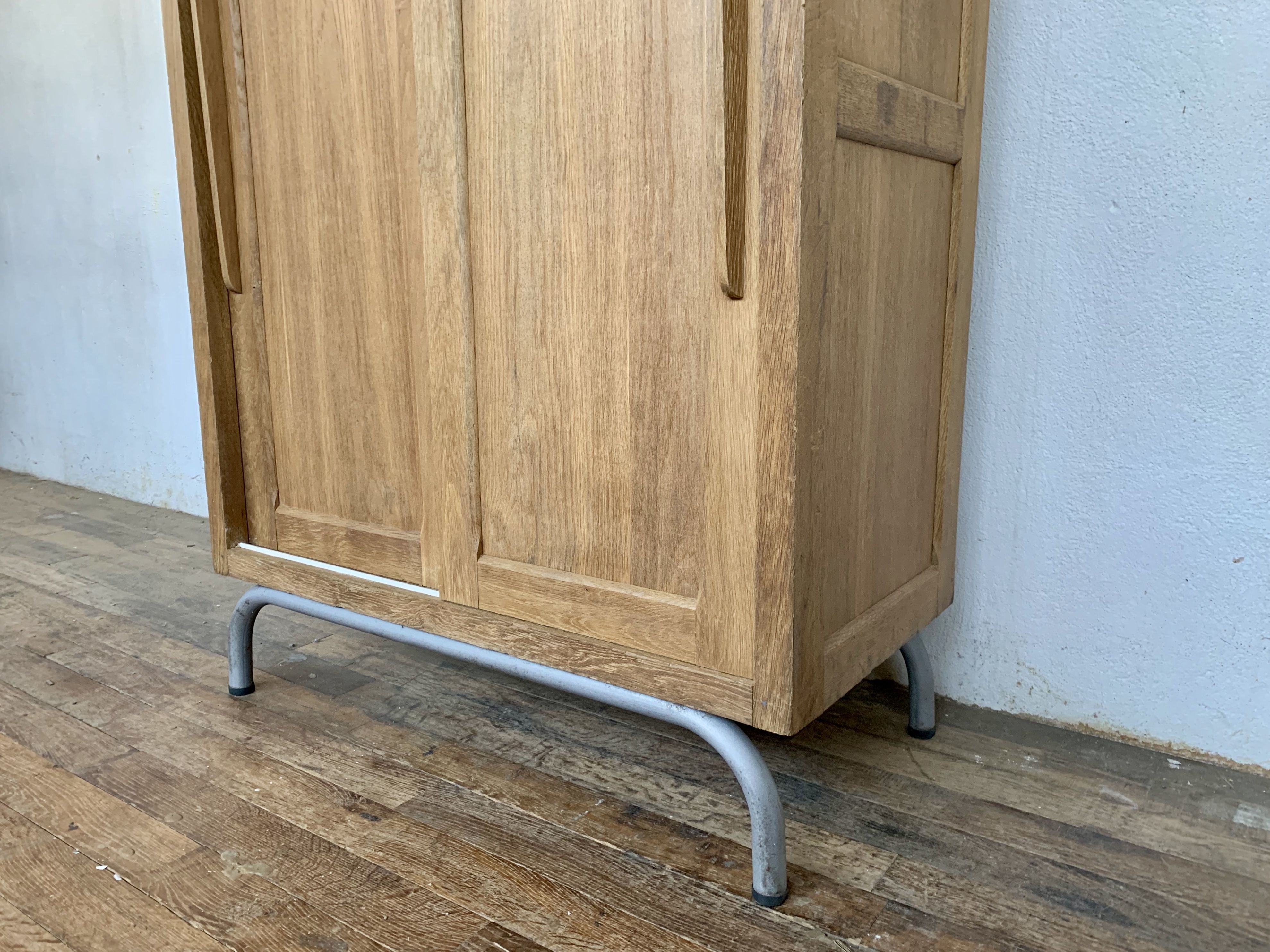 Vintage Parisian school cabinet tubular feet year 1950