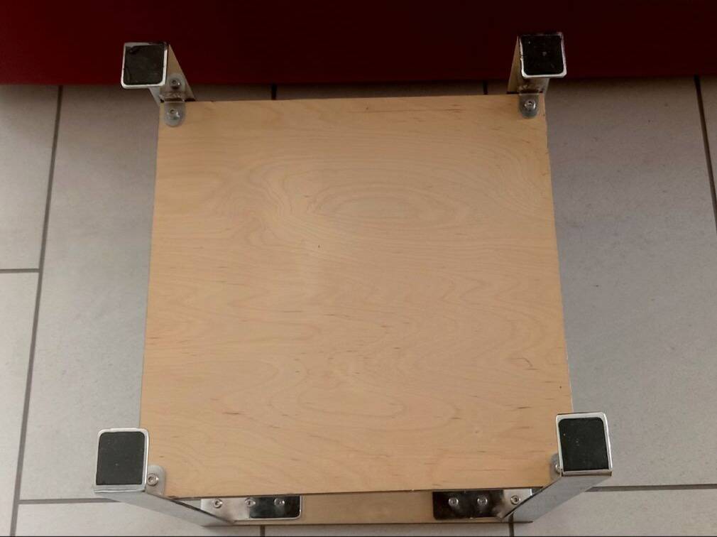 Coffee table or side table in Zebrano wood and chrome, 1970s