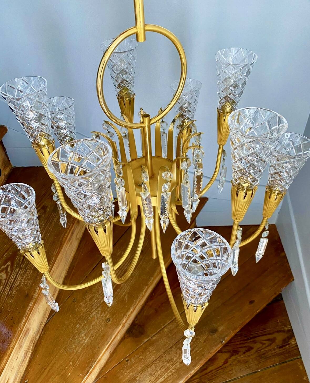 Vintage crystal pendant chandelier