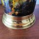 Flame-patterned golden umbrella stand