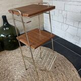 Bolster vintage magazine rack table gold metal