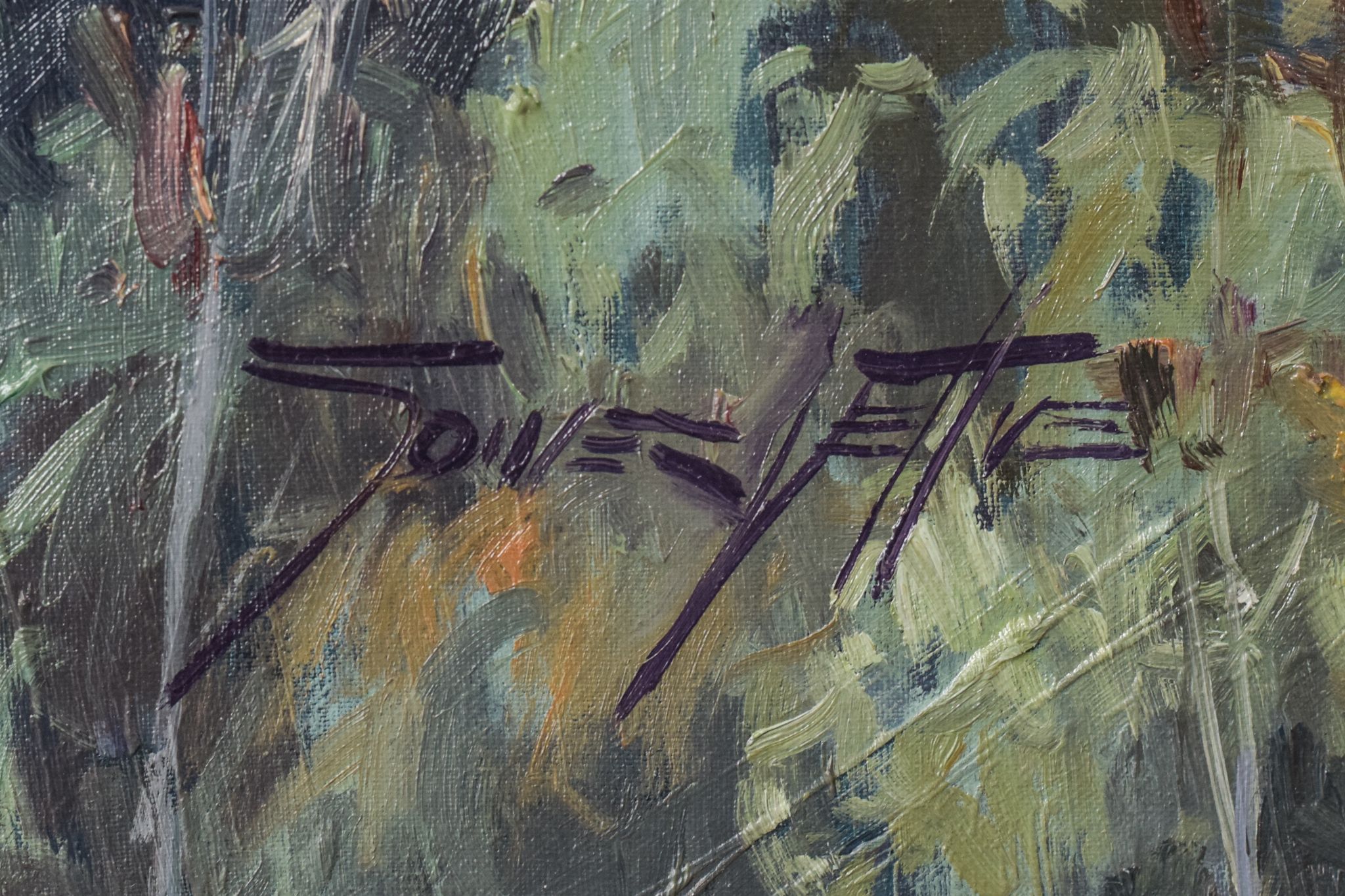 Village post-impressionniste et montagnes, Vicente Gomez Fuste