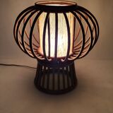 Lampe en rotin Années 70