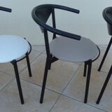 6 gondola-style chairs with luxurious metal structure and imitation leather