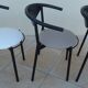 6 Chaises de style gondole structure métallique cossu et simili cuir