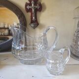 2 antique glass pitchers