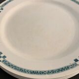 10 flat plates art deco Creil and Montereau model Nancy blue green gray