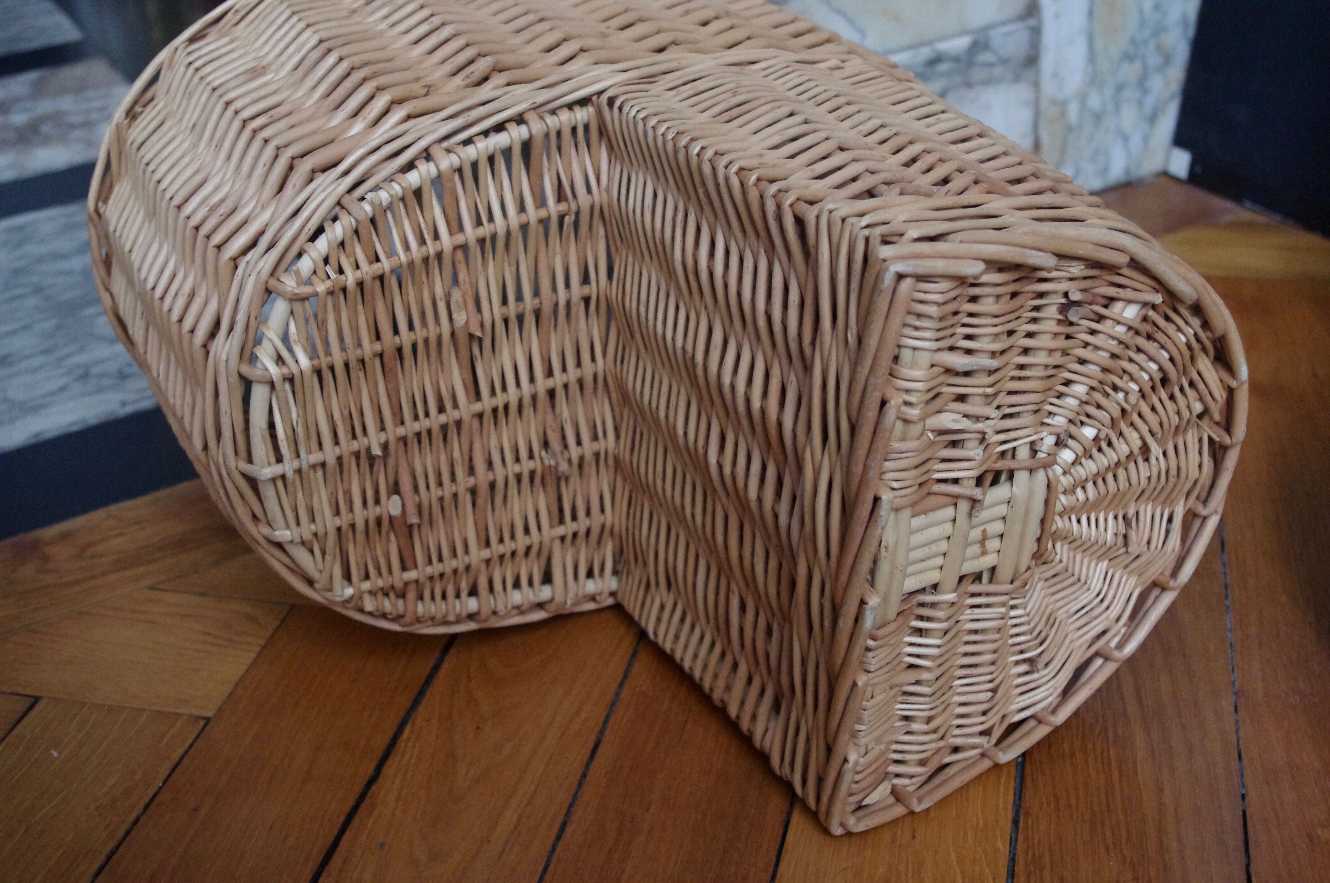 Rattan stair basket