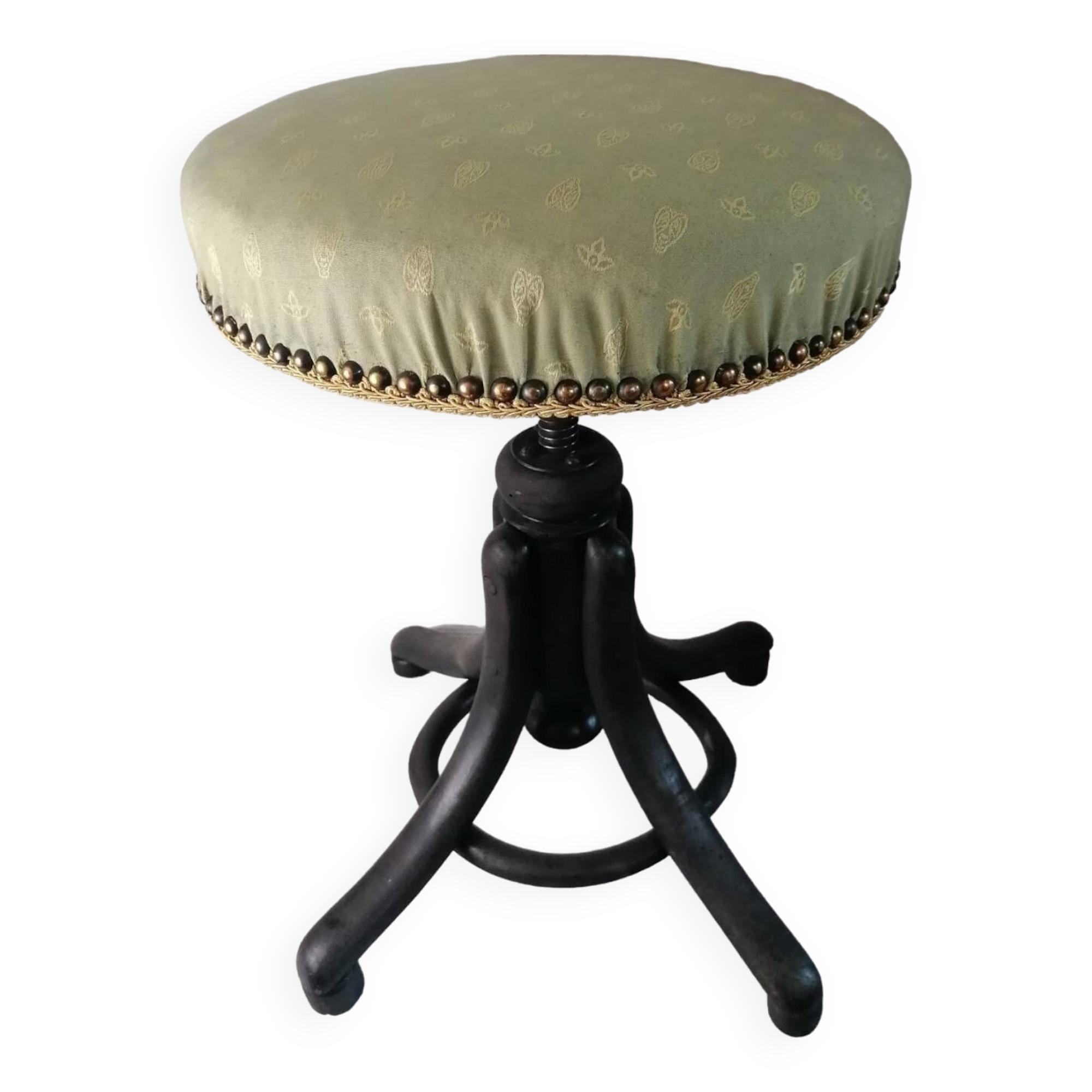 Thonet wooden screw stool. Revamped Empire style.