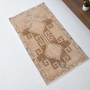 Tapis marron beige turc vintage 94x52cm