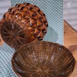 Woven wicker pot