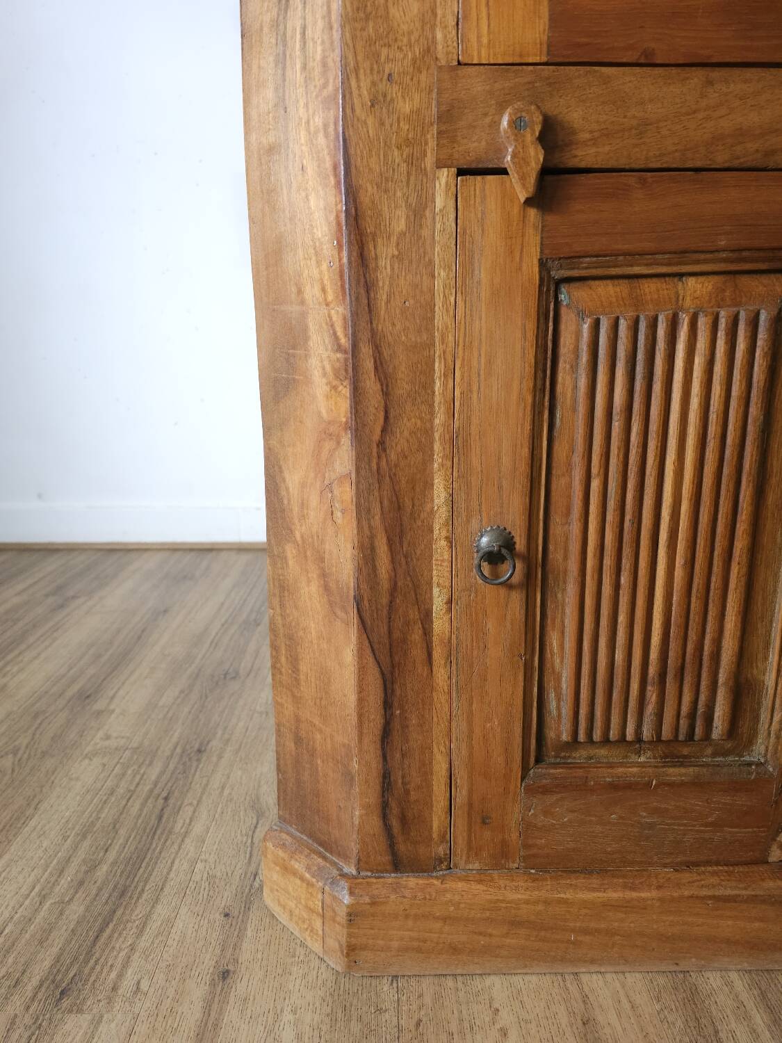 Rustic low corner unit, French artisanal work