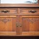 Buffet desserte bois vintage, meuble avec miroir, meuble de rangement