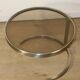 Table basse d'appoint vintage en acier brossé et verre, 1970