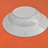 3 deep plates White porcelain Multicolored frieze tulip decor