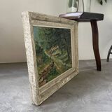 Peinture à huile balade en forêt Bailly
