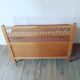 Vintage wooden and wicker bench and storage chest